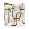 thumbnail image 1 of Modern Soft Flannel Fleece Blanket, Geometric Contemporary Wavy Lines with Abstract Shapes Designs Art Image, Cozy Plush for Indoor and Outdoor Use, 50" x 70", Khaki Burgundy White, by Ambesonne, 1 of 5