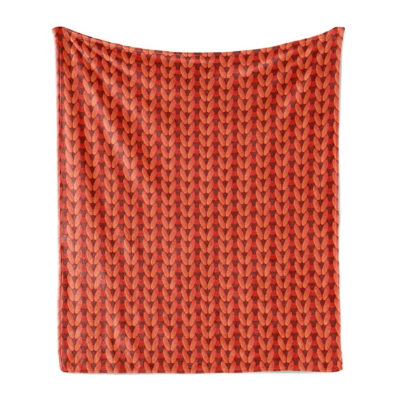 Modern Soft Flannel Fleece Blanket, Knitting Design Old Hand Made Vector Seamless Pattern Artwork Image Print, Cozy Plush for Indoor and Outdoor Use, 70" x 90", Scarlet Red and Black, by Ambesonne
