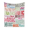 thumbnail image 1 of Modern Soft Flannel Fleece Blanket, Music Typography in Various Styles Rhythm Acoustic Harmony Melody Funky Illustration, Cozy Plush for Indoor and Outdoor Use, 50" x 70", Multicolor, by Ambesonne, 1 of 6