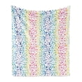thumbnail image 1 of Modern Soft Flannel Fleece Blanket, Rainbow Colored Ombre Bubbles and Rounds Circles in Wavy Shape Line Art Print Image, Cozy Plush for Indoor and Outdoor Use, 70" x 90", Multicolor, by Ambesonne, 1 of 5