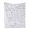 thumbnail image 1 of Modern Soft Flannel Fleece Blanket, School Genius Smart Student Math Geometry Science Numbers Formules Image Art, Cozy Plush for Indoor and Outdoor Use, 60" x 80", Dark Purple White, by Ambesonne, 1 of 6