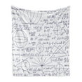 thumbnail image 1 of Modern Soft Flannel Fleece Blanket, School Genius Smart Student Math Geometry Science Numbers Formules Image Art, Cozy Plush for Indoor and Outdoor Use, 70" x 90", Dark Purple White, by Ambesonne, 1 of 6
