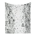 thumbnail image 1 of Modern Soft Flannel Fleece Blanket, Vector School Design Mathematic Frame Like Numbers in a Row Image Work of Art, Cozy Plush for Indoor and Outdoor Use, 70" x 90", Black and White, by Ambesonne, 1 of 5