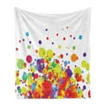 thumbnail image 1 of Modern Soft Flannel Fleece Throw Blanket, Abstract Geometrical Image Circles Rounds Vibrant Rainbow Colors Vivid Artwork, Cozy Plush for Indoor and Outdoor Use, 50" x 60", Multicolor, by Ambesonne, 1 of 5