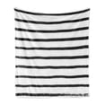 thumbnail image 1 of Modern Soft Flannel Fleece Throw Blanket, Abstract Minimalist Horizontal Paintbrush Stripes Bands Simplistic Design, Cozy Plush for Indoor and Outdoor Use, 50" x 70", Charcoal Grey, by Ambesonne, 1 of 5