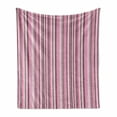 thumbnail image 1 of Modern Soft Flannel Fleece Throw Blanket, Abstract Retro Vintage Stripes Lines Geometrical Artwork Print, Cozy Plush for Indoor and Outdoor Use, 50" x 70", Pale Pink White, by Ambesonne, 1 of 5