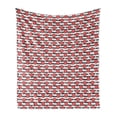 thumbnail image 1 of Modern Soft Flannel Fleece Throw Blanket, Abstract Warm Colored Splash Flowers on Grunge Stripes Repetition, Cozy Plush for Indoor and Outdoor Use, 70" x 90", Coral Dark Grey and White, by Ambesonne, 1 of 5