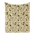thumbnail image 1 of Modern Soft Flannel Fleece Throw Blanket, Contemporary Coffee Cups Polka Dots and Beans Roasted Graphic Design, Cozy Plush for Indoor and Outdoor Use, 50" x 60", Cream and Brown, by Ambesonne, 1 of 5