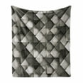 thumbnail image 1 of Modern Soft Flannel Fleece Throw Blanket, Geometrical Design with Grey Ombre Colored Squares Print, Cozy Plush for Indoor and Outdoor Use, 50" x 60", Charcoal Grey White, by Ambesonne, 1 of 6
