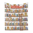 thumbnail image 1 of Modern Soft Flannel Fleece Throw Blanket, Library Bookshelf a Ladder School Education Campus Life Caricature Illustration, Cozy Plush for Indoor and Outdoor Use, 70" x 90", Multicolor, by Ambesonne, 1 of 6