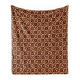 thumbnail image 1 of Modern Soft Flannel Fleece Throw Blanket, Retro 60s 70s Vintage Geometrical Rounds Triangles Pattern Art Image, Cozy Plush for Indoor and Outdoor Use, 50" x 70", Dark Orange Burgundy, by Ambesonne, 1 of 6