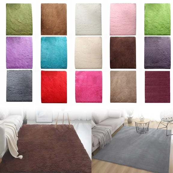 Modern Soft Fluffy Shaggy Rug for Bedroom Livingroom Small Chair Decor Rugs Feet Floor mats, Non-Slip Plush Furry Fur Area Rugs Comfy Nursery Accent Floor Carpet, Beige S by Toyeng