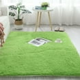 thumbnail image 1 of Modern Soft Fluffy Small Shaggy Rug for Bedroom Livingroom Dorm Kids Room indoor Home Decorative，Non-Slip Fluffy Furry Rug for Nursery Kids Room Dorm Room Home Decor(Green S，1 * Carpet）, 1 of 7