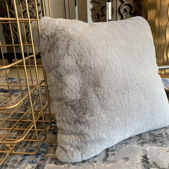 Modern Soft Luxury Chinchilla Feel Faux Fur Pillow