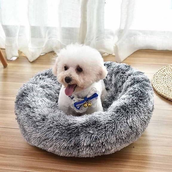 Modern Soft Plush Round Pet Bed for Cats or Small Dogs, Mini Medium Sized Dog Cat Bed Self Warming Autumn Winter Indoor Snooze Sleeping Cozy Kitty Teddy Kennel