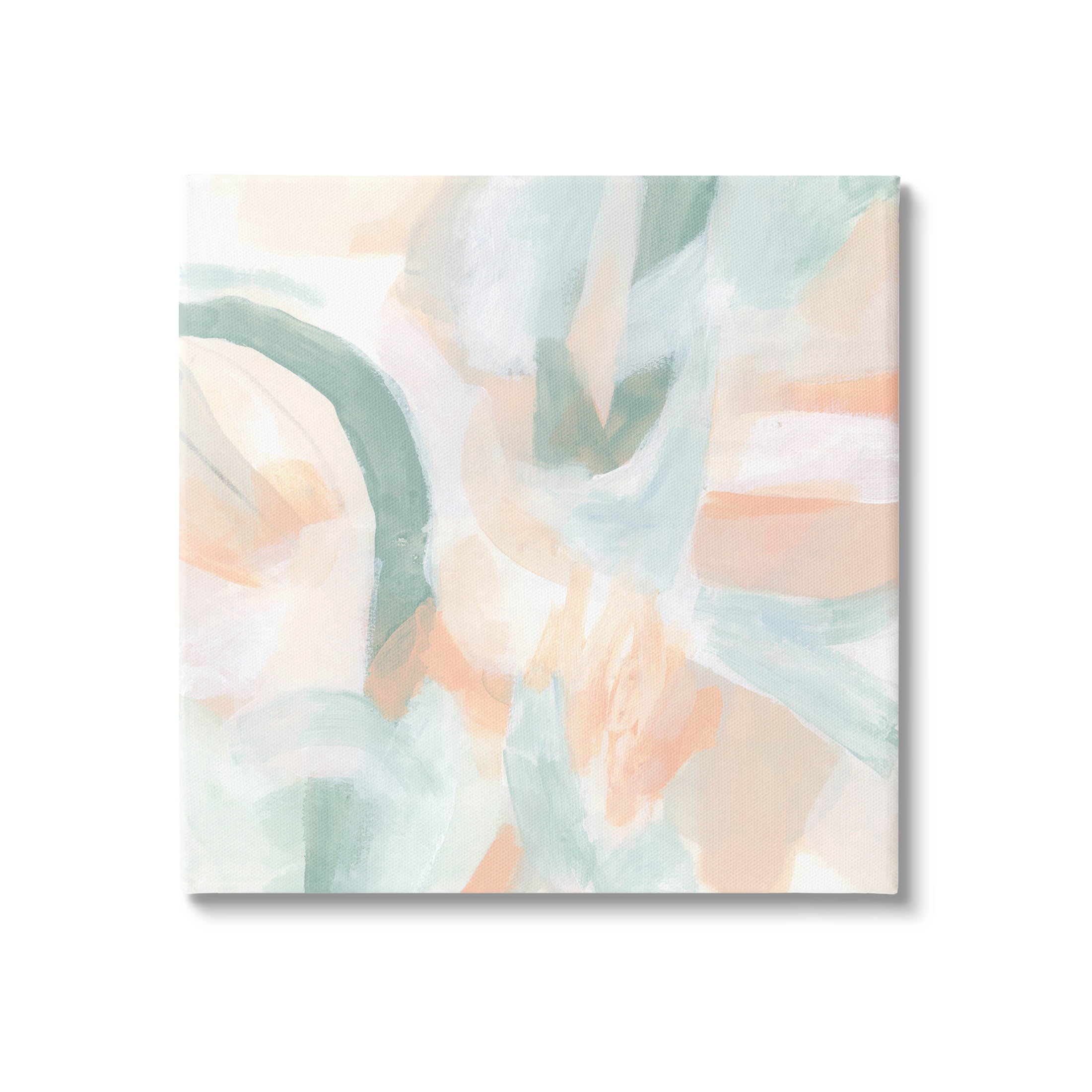 Modern Soft Shapes Arrangement Abstract Painting Gallery Wrapped Canvas Print Wall Art
