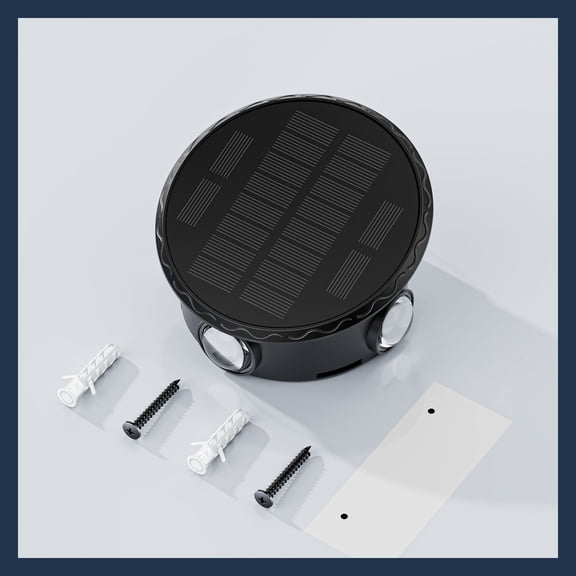 Modern Solar Outdoor Wall Lights, Up and Down Glow Waterproof Sconce with Auto On/Off Sensor, Decorative Dusk-to-Dawn Accent Lighting for Porch, Patio, Fence, and Garden