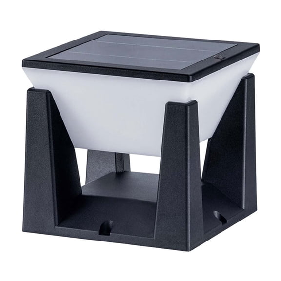 Modern Solar Post Light for Outdoor Gardens and Courtyards - Waterproof Wall or Column Mounted Lighting with Warm White Glow