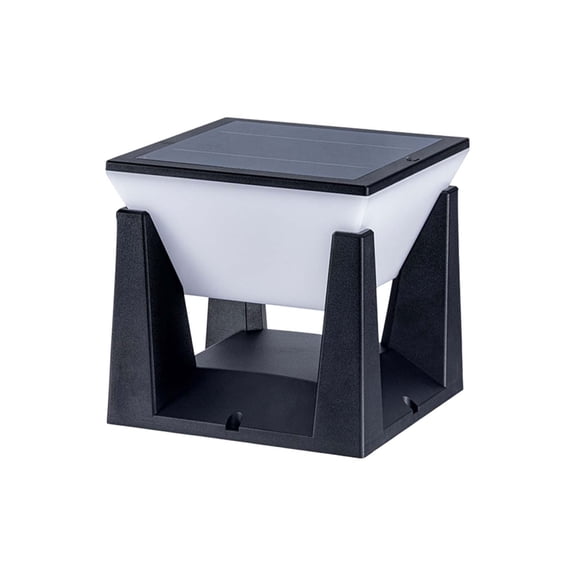 Modern Solar Post Light for Outdoor Gardens and Courtyards - Waterproof Wall or Column Mounted Lighting with Warm White Glow