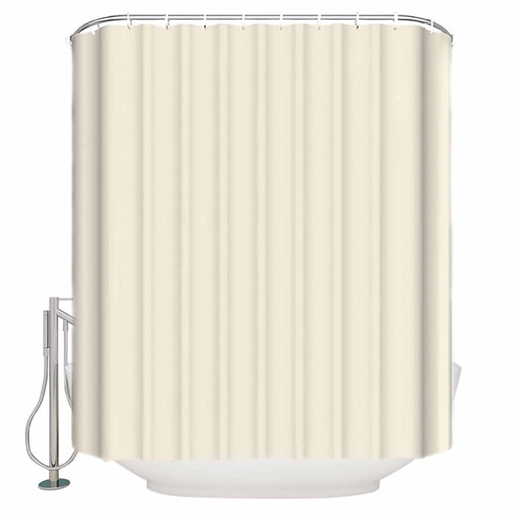 Modern Solid Color Cream Art Shower Curtain for Bathroom, Simple Minimalist Style Waterproof Shower Curtains Washable Quick Dry with Hooks Bathtub Curtains 72x72 IN