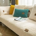 thumbnail image 1 of Modern Solid Color Winter Lamb Wool Sofa Towel Thicken Plush Soft And Smooth Sofa Covers For Living Room Anti-slip Couch Cover, 1 of 9