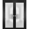 thumbnail image 1 of Modern Solid French Double Doorss 56 x 80 inches with Handles, 1 of 6