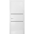 thumbnail image 1 of Modern Solid Interior Door with Handle | Planum 0014 White Silk | Single Regural Panel Frame Trims | Bathroom Bedroom Sturdy Doors-36" x 96", 1 of 6