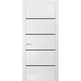 thumbnail image 1 of Modern Solid Interior Door with Handle | Planum 0015 White Silk | Single Regural Panel Frame Trims | Bathroom Bedroom Sturdy Doors-42" x 80", 1 of 6