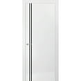 thumbnail image 1 of Modern Solid Interior Door with Handle | Planum 0016 White Silk | Single Regural Panel Frame Trims | Bathroom Bedroom Sturdy Doors-32" x 80", 1 of 6