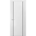 thumbnail image 1 of Modern Solid Interior Door with Handle | Planum 0017 White Silk | Single Regural Panel Frame Trims | Bathroom Bedroom Sturdy Doors-30" x 84", 1 of 6