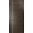 thumbnail image 1 of Modern Solid Interior Pre-Hung Door with Handle | Planum 0310 Chocolate Ash | Single Regural Panel Frame Trims | Bathroom Bedroom Sturdy Doors-32" x 80", 1 of 6