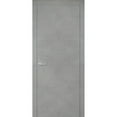 thumbnail image 1 of Modern Solid Interior Pre-Hung Door with Handle | Planum 0010 Concrete | Single Regural Panel Frame Trims | Bathroom Bedroom Sturdy Doors-28" x 84", 1 of 6