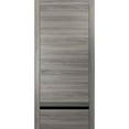 thumbnail image 1 of Modern Solid Interior Pre-Hung Door with Handle | Planum 0012 Ginger Ash | Single Regural Panel Frame Trims | Bathroom Bedroom Sturdy Doors-28" x 96", 1 of 7