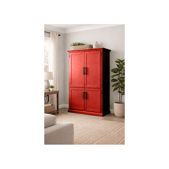 Modern Solid Wood Computer Armoire Desk