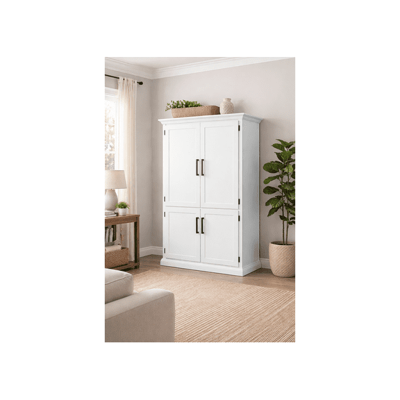 Modern Solid Wood Computer Armoire Desk