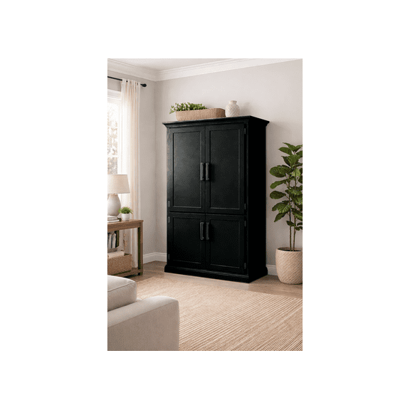 Modern Solid Wood Computer Armoire Desk