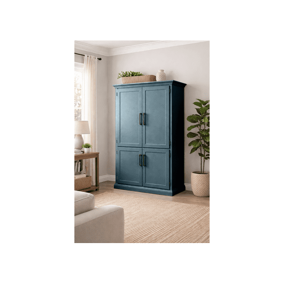 Modern Solid Wood Computer Armoire Desk