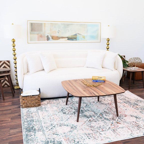 Modern Solid Wood Walnut Center Table - 35.87 In. Square Top, 17.48 Height, Versatile Living Room Addition Centerpiece Shape, X In., Adds Character To Space