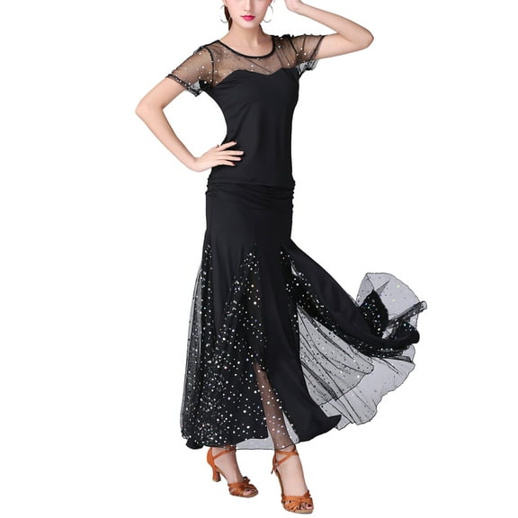 Modern Solo International Ballroom Waltz Dance Performance Routine Wear