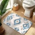 thumbnail image 1 of Modern South Western Plush Flannel Bath Rug 16x24 Inches, Quick Dry Absorbent Non Slip Mat for Bathroom Sink Tub, 1 of 9