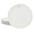 thumbnail image 1 of Modern Southern Home Capri 6 Piece 9 Inch Stoneware Embossed Dessert Plate Set in White, 1 of 5