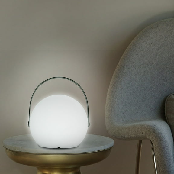 Modern Sphere Table Lamp, Table Lamp with Handle With 16 Light Colors And 6 Brightness Levels, Dimmable Table Lamp