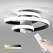 Modern Spiral 3-Color Dimmable Ceiling Light 18W Lighting Fixtures for Hallway Aisle, Aluminum Black