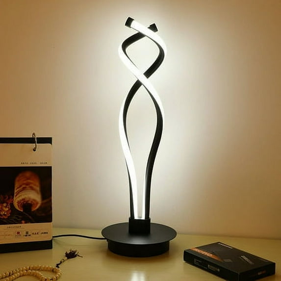 Modern Spiral Table Lamp LED Table Lamp Nightstand Lamp Adjustable Lighting Spiral LED Table Lamp Modern Indoor Bedside Table Lamp Curved Desk Lamp Spiral Table Lamp for Living Room Bed Room