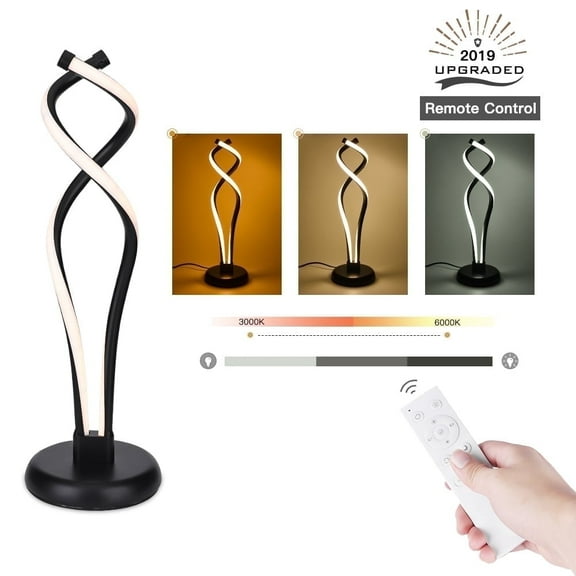 Elinkume Modern Spiral Table Lamp, Tri-Color Adjustable LED Table Lamp, 5.9*5.9*18.11 inch