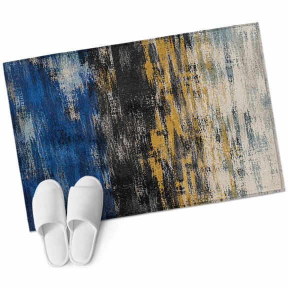 Modern Splash Bathroom Rug Washable 2x3 Entryway Rug Non Slip Absorbent Vintage Oil Painting Gradient Front Door Mat Low Pile Indoor Doormat Throw Floor Carpet for Kitchen Bedroom Entrance