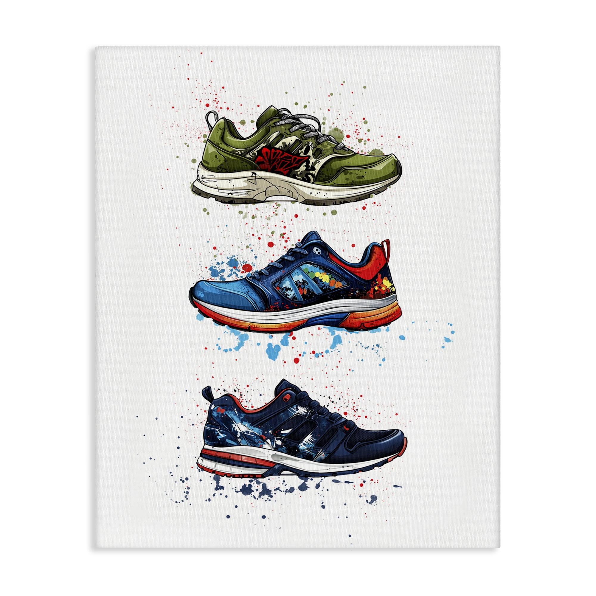 Modern Spray Sneakers Canvas Wall Art, design by Christine Simpson Art