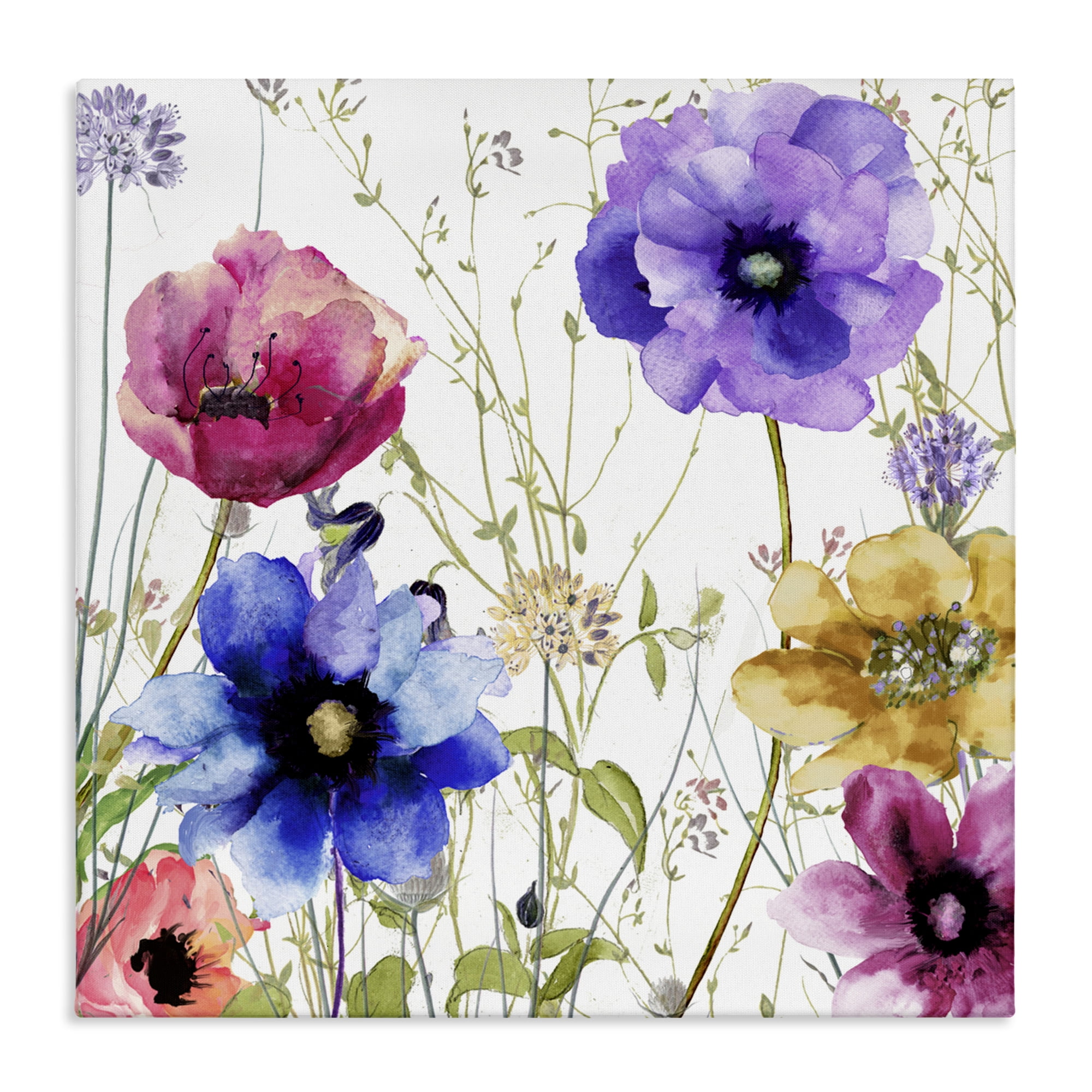 Modern Spring Garden Flowers Canvas Wall Art, design by Sasha