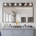thumbnail image 1 of Modern Square Acrylic 6-Light Vanity Light With Wall Mount In Black Design, 1 of 8