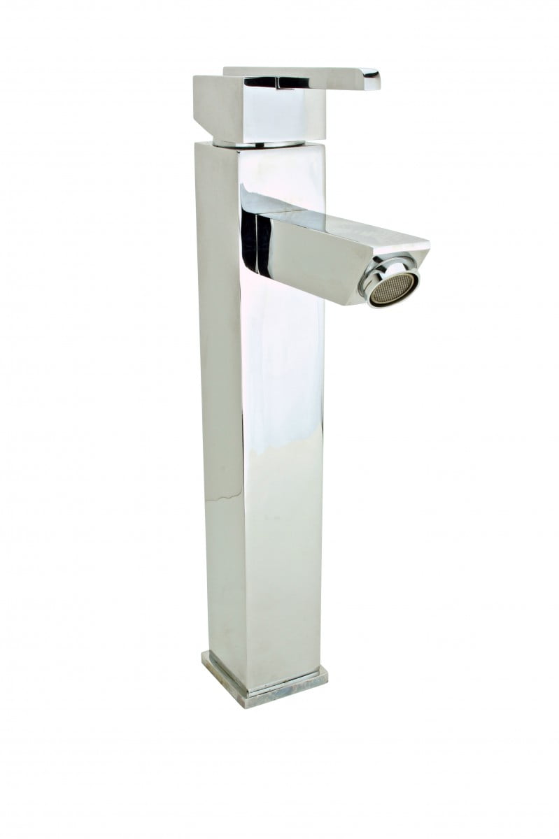 Tall Chrome-Plated Brass Single-Handle Bathroom Faucet